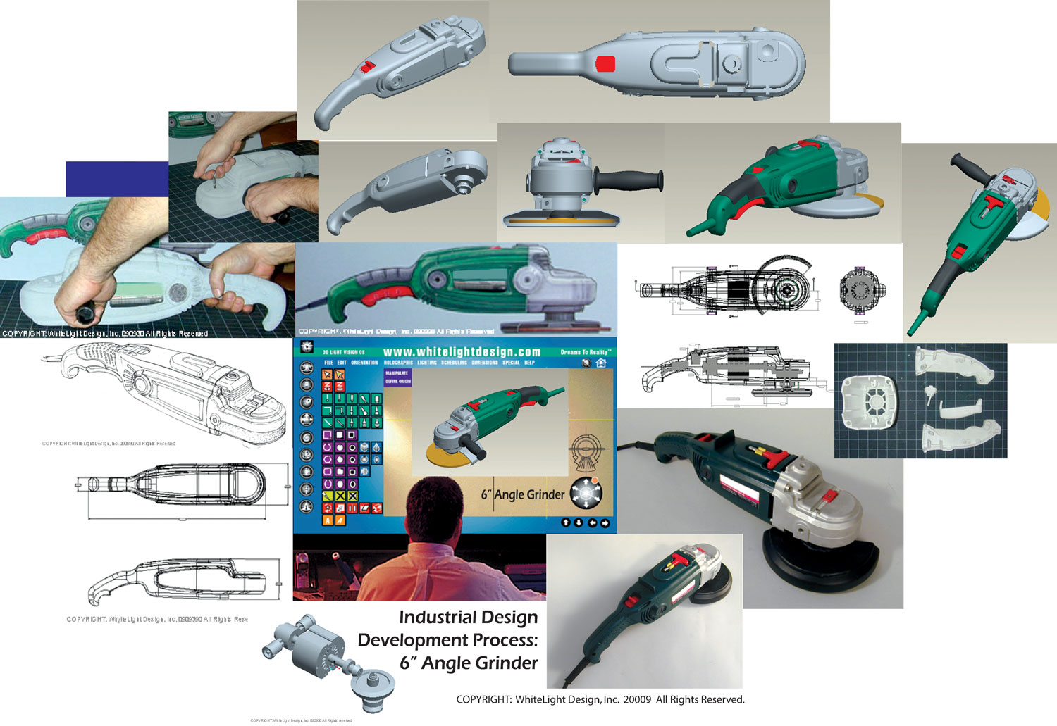 3D CAD-CAM Industrial Design Process Prototype Grinder