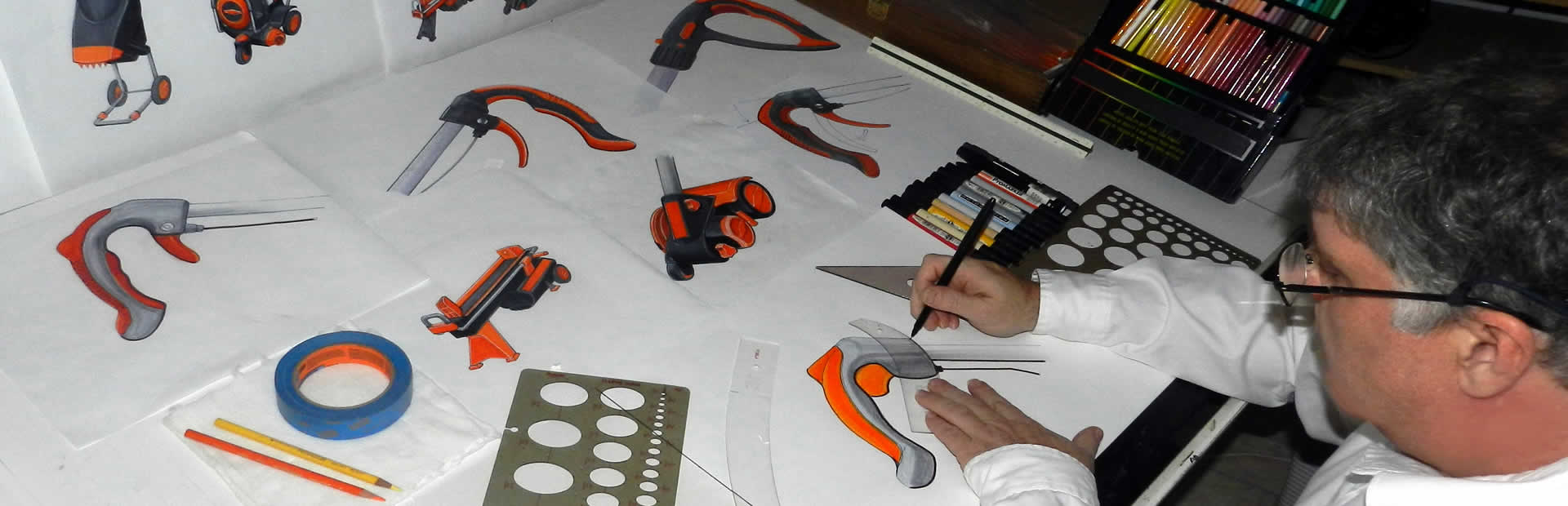 Industrial Designer on the Drawing Board