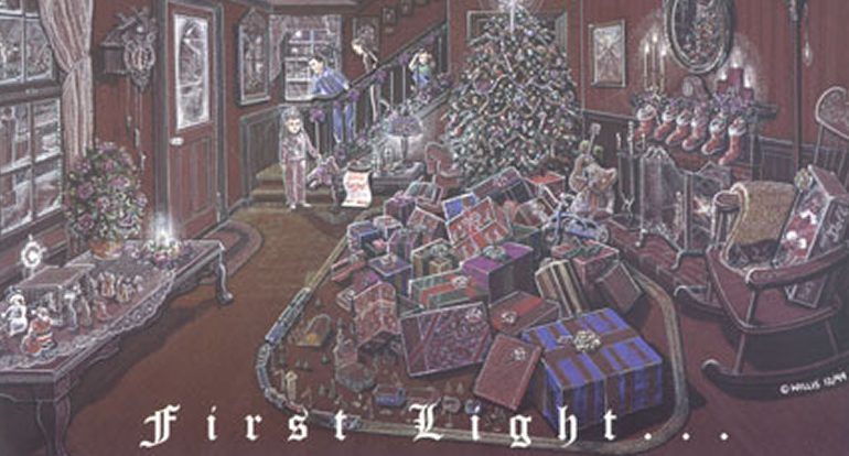 First Light - 1999 Holiday Card Illustration