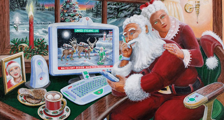 Linked Light - 2009 Holiday Card Santa all linked up
