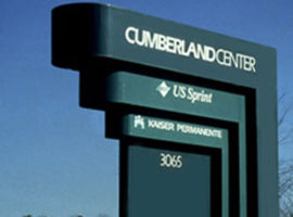 The Cumberland Center identity monument sign