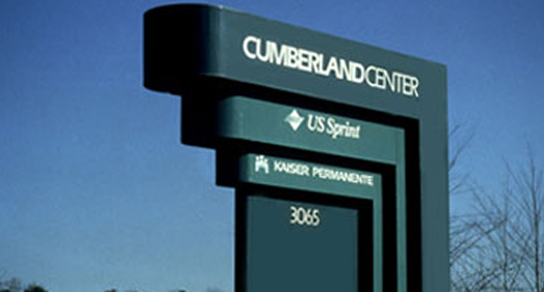 The Cumberland Center identity monument sign