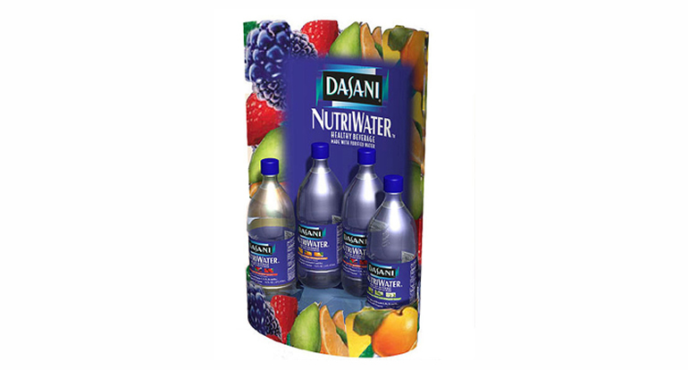 Counter-top display for Coca-Cola® – Dasani® Nuti-Water® 4 bottles