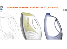 Silky Swim™ package design custom "rippled waves" sculpted bottle design
