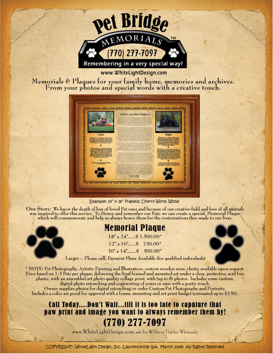 Pet Memorials Tributes art