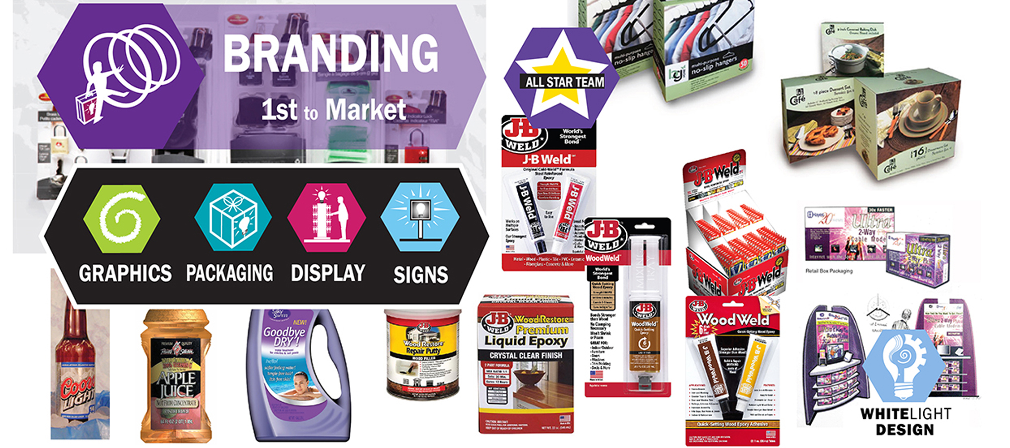 Branding Graphics Packaging display signs